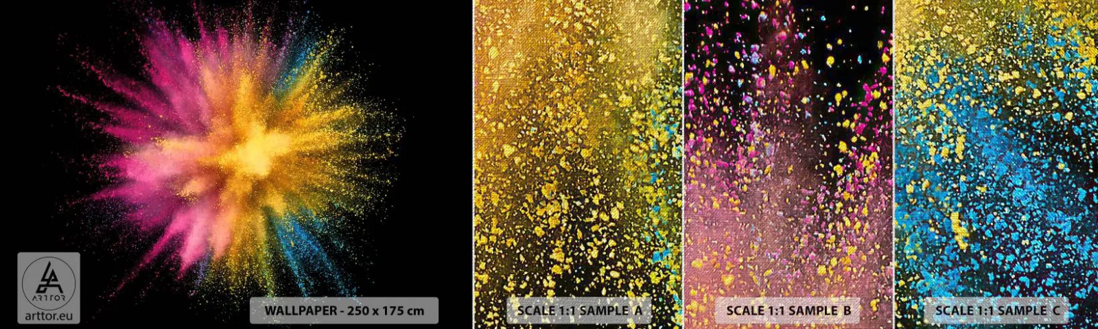 Fototapeten Muster Premium Canvas - Die Geburt der Farben - Abstraktion, Stück, Fantasie - 100x30 cm