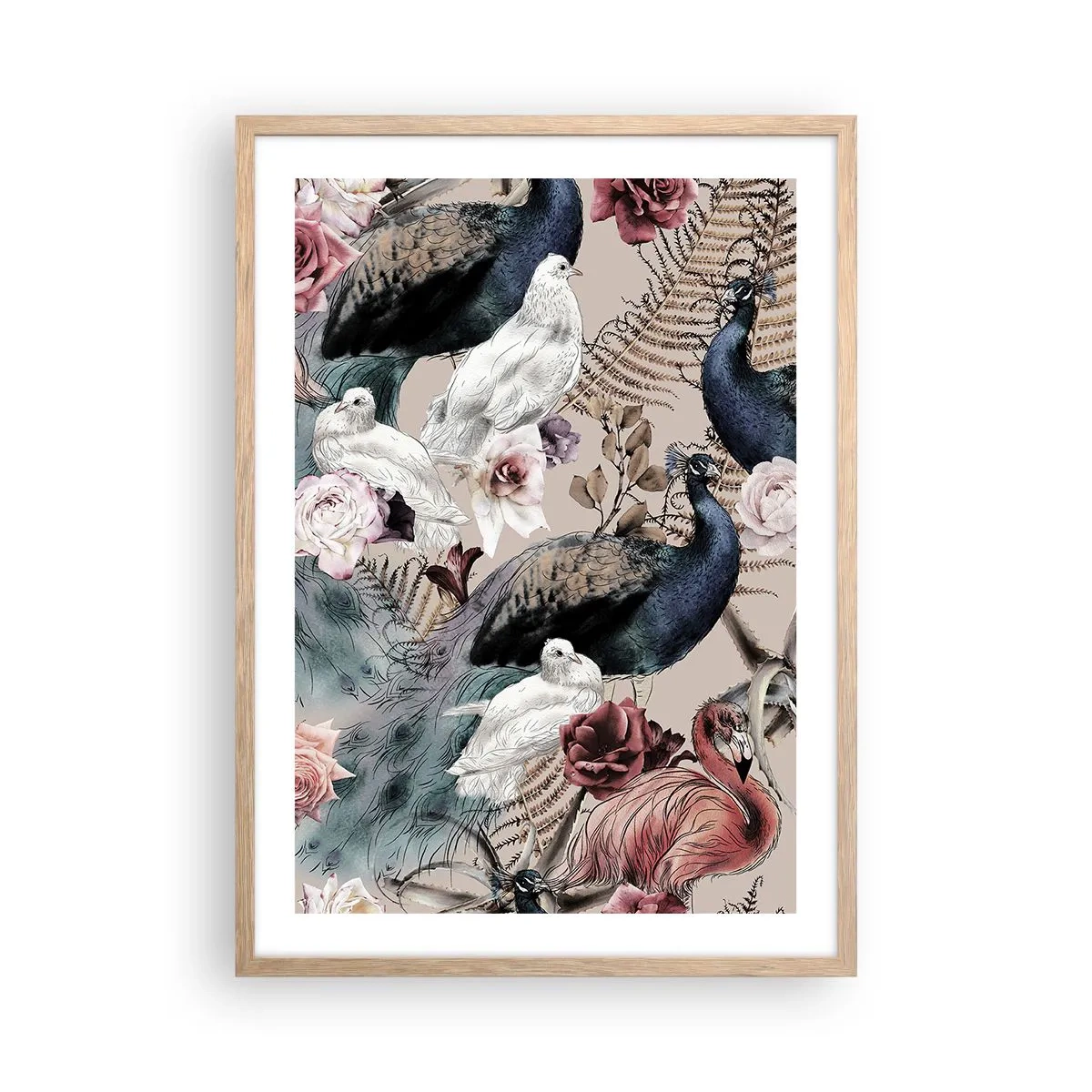 Poster in einem Rahmen aus heller Eiche - Im Schlossgarten - 50x70 cm
