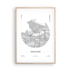 Poster in einem Rahmen aus heller Eiche - Anatomie von Vacouver - 70x100 cm