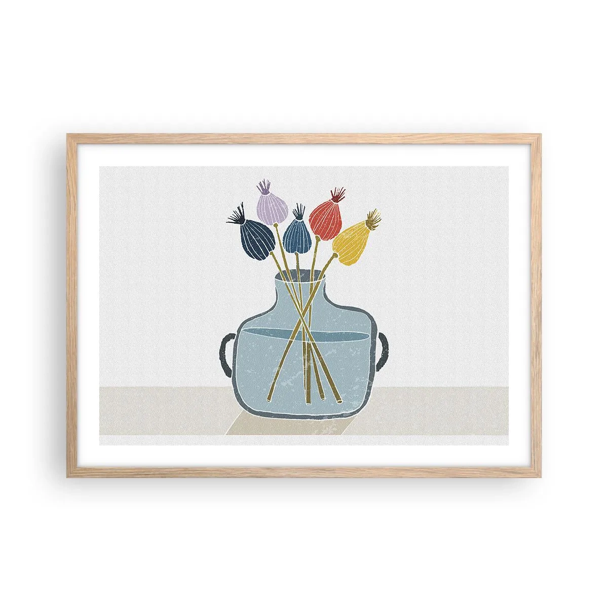 Poster in einem Rahmen aus heller Eiche - Es ist mucksmäuschenstill - 70x50 cm