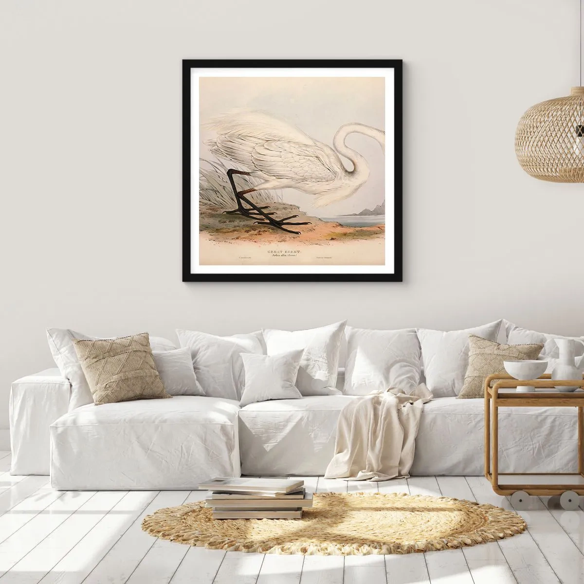 Poster in einem schwarzem Rahmen - Dame auf den Binsen - 60x60 cm