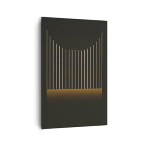Bild auf Leinwand - Leinwandbild - Geometrisches Muster mit Streifen auf dunklem Hintergrund - 80x120cm - Die Dunkelheit erkunden - Moderne Wanddekoration für Wohnzimmer und Schlafzimmer ARTTOR