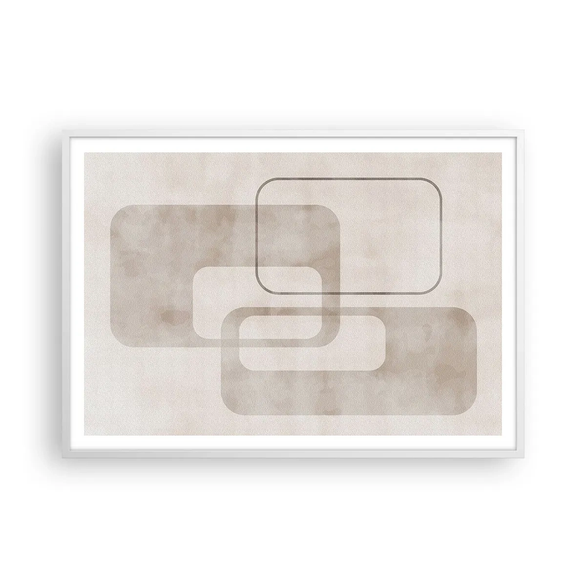 Poster in einem weißen Rahmen - Geometrische Fuge - 100x70 cm