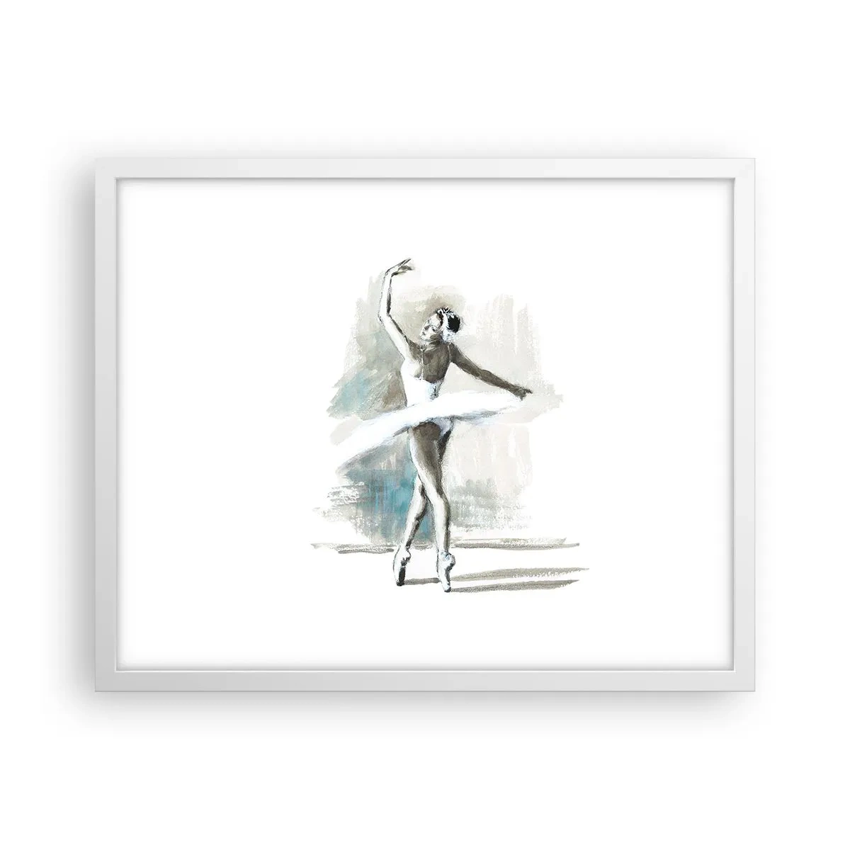 Poster in einem weißen Rahmen - In einen Schwan verzaubert - 50x40 cm