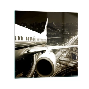 Glasbild - Bild auf glas - In die Nacht fliegen - 40x40 cm