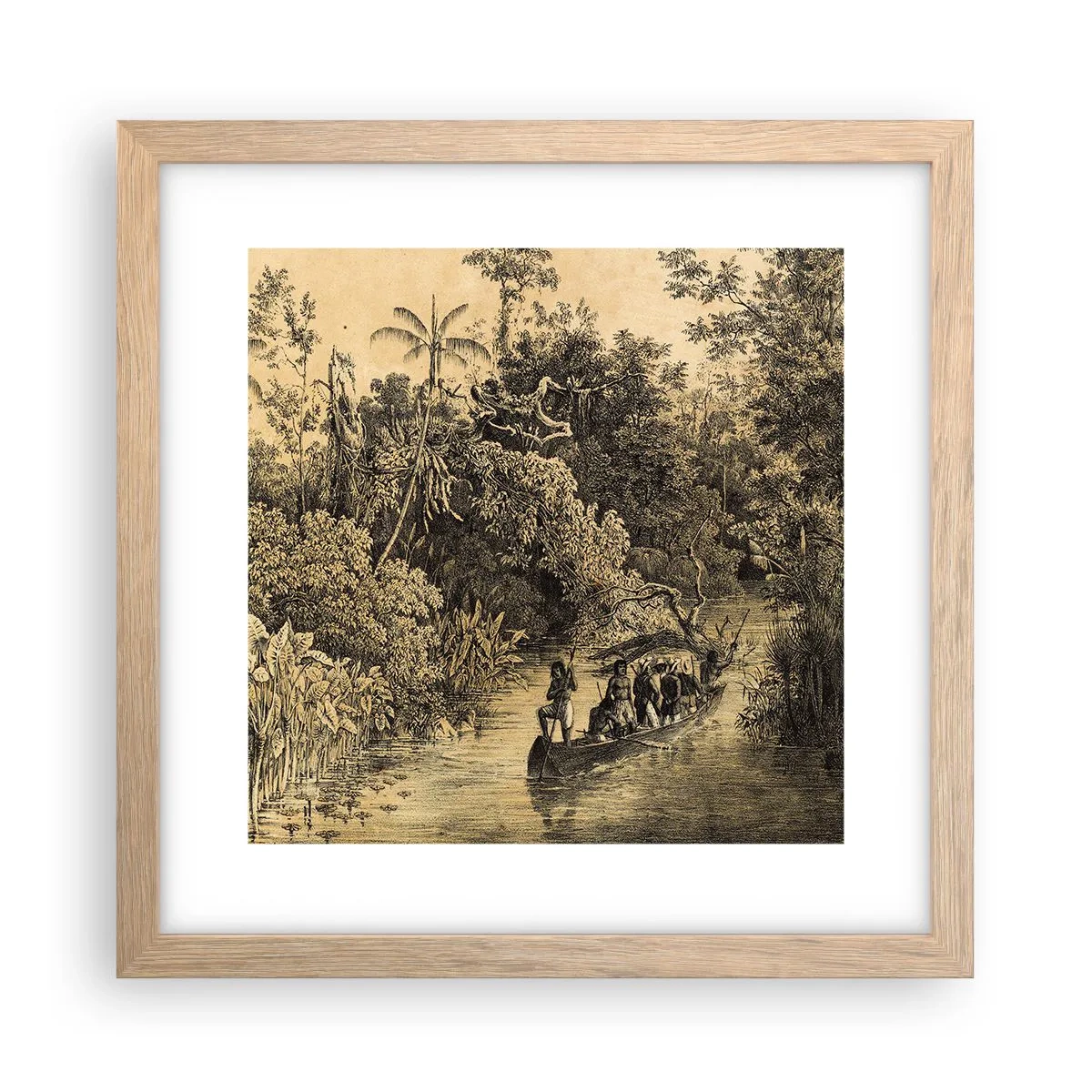 Poster in einem Rahmen aus heller Eiche - Expedition zur Quelle - 30x30 cm