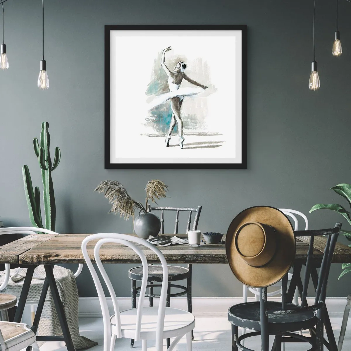 Poster in einem schwarzem Rahmen - In einen Schwan verzaubert - 30x30 cm