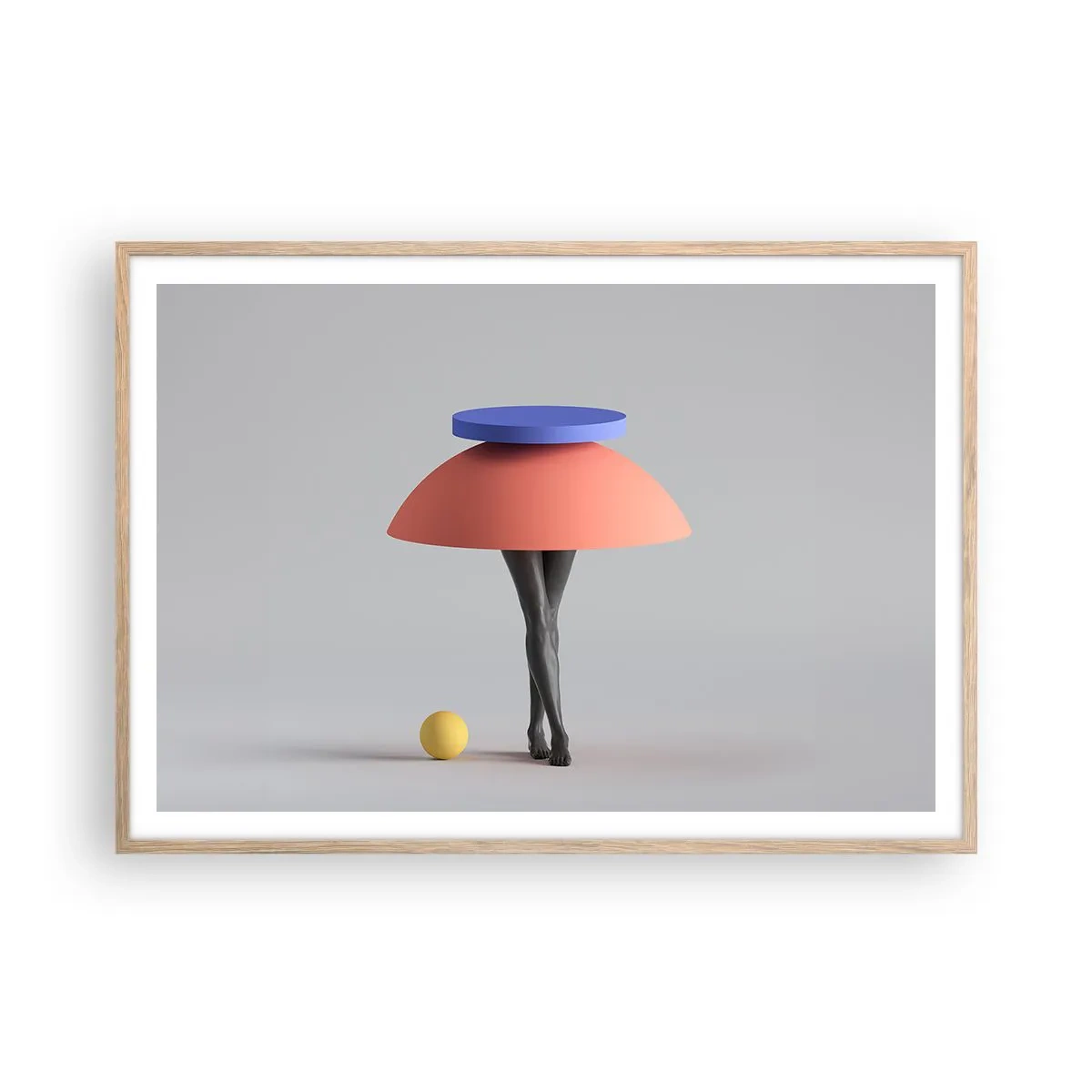 Poster in einem Rahmen aus heller Eiche - Surrealistische Komposition - 100x70 cm