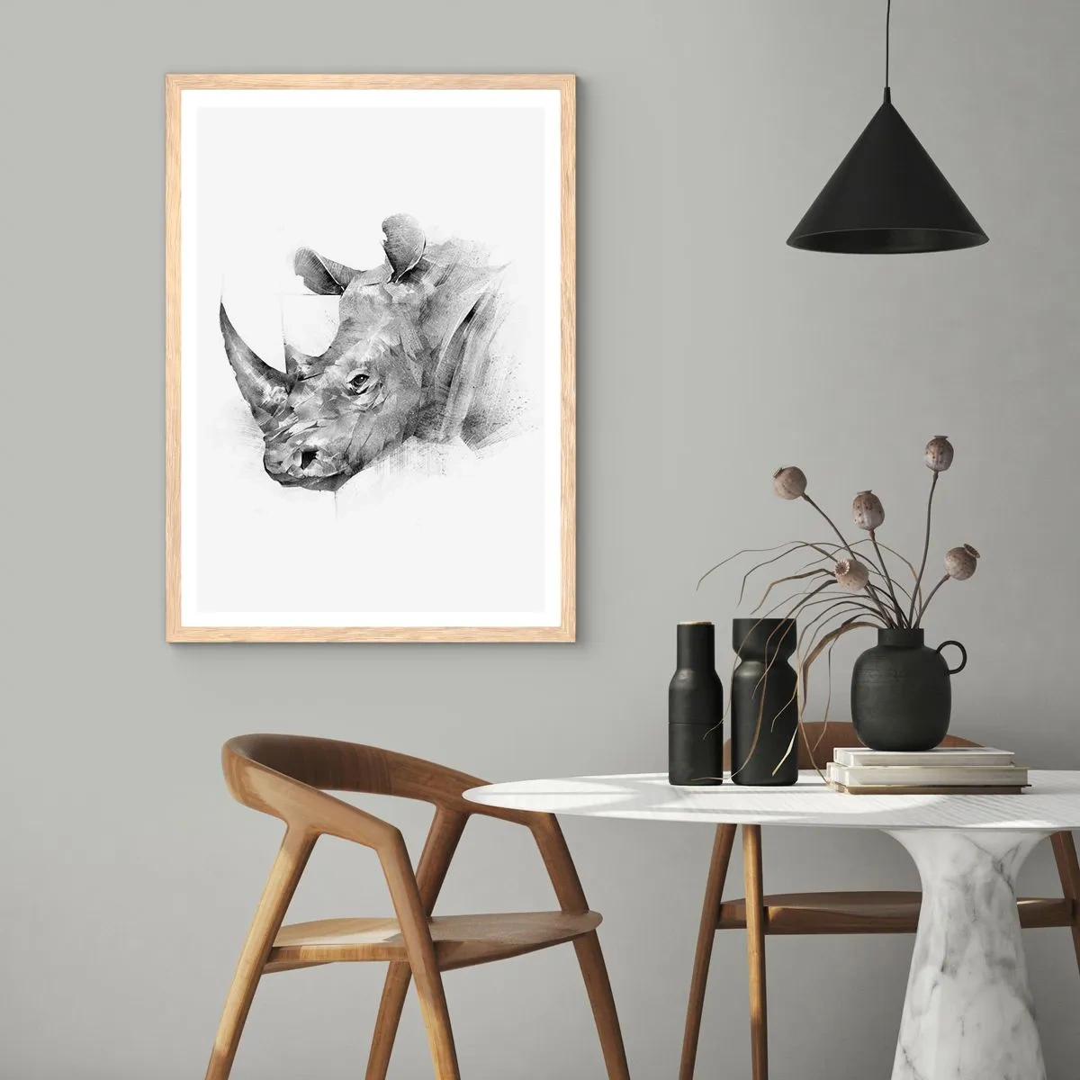 Poster in einem Rahmen aus heller Eiche - Afrikanisches Porträt - 30x40 cm