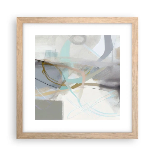 Poster in einem Rahmen aus heller Eiche - Neblige Abstraktion - 30x30 cm
