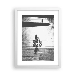 Poster in einem weißen Rahmen - Vor sich hin durch die Stadt - 30x40 cm