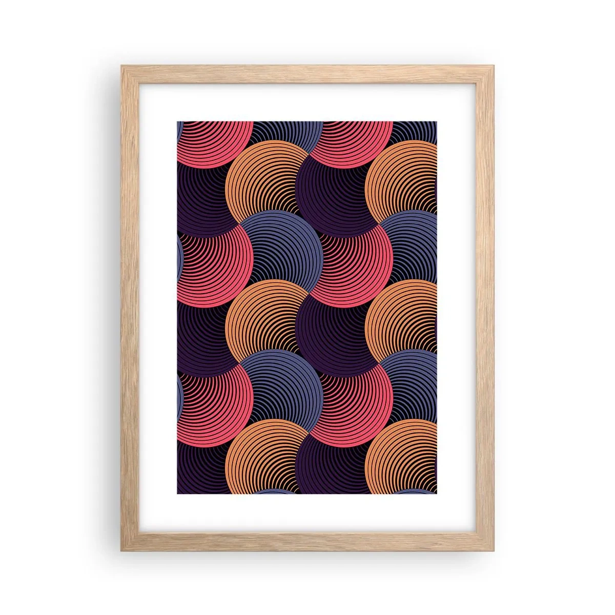 Poster in einem Rahmen aus heller Eiche - Im kreisenden Rhythmus - 30x40 cm