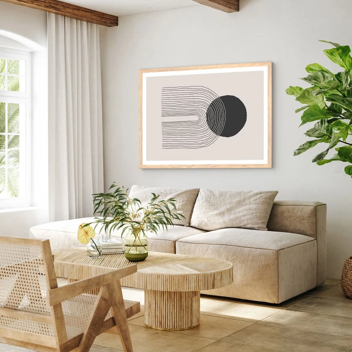 Poster in einem Rahmen aus heller Eiche - Zittern und Vertrauen - 91x61 cm