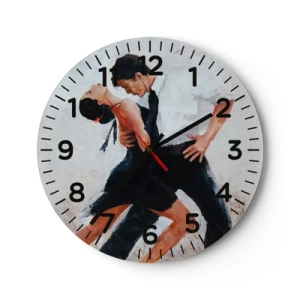 Wanduhr - Glasuhr - Tango meiner Träume und Träume - 40x40 cm