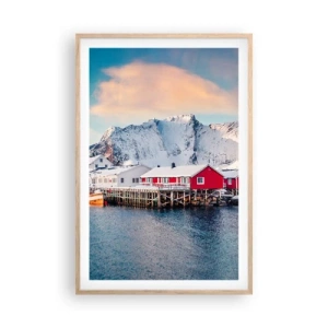 Poster in einem Rahmen aus heller Eiche - Nördlicher Rückzug - 61x91 cm
