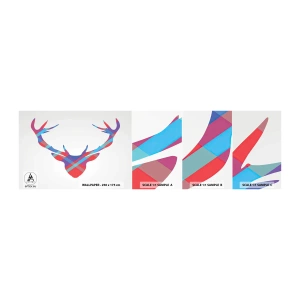 Fototapeten Muster Selbstklebend Deluxe Sticker - Schottischer Hirsch - Abstraktion, Reh, Geweih - 100x30 cm