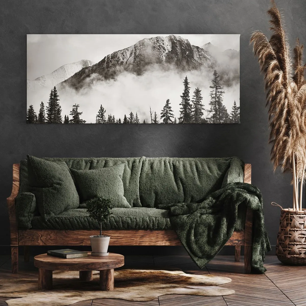 Bild auf Leinwand - Leinwandbild - Lineal aus Granit - 90x30 cm