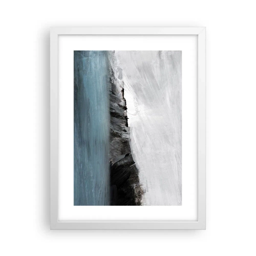 Poster in einem weißen Rahmen - Wasser – Erde: Kampf der Naturelemente - 30x40 cm