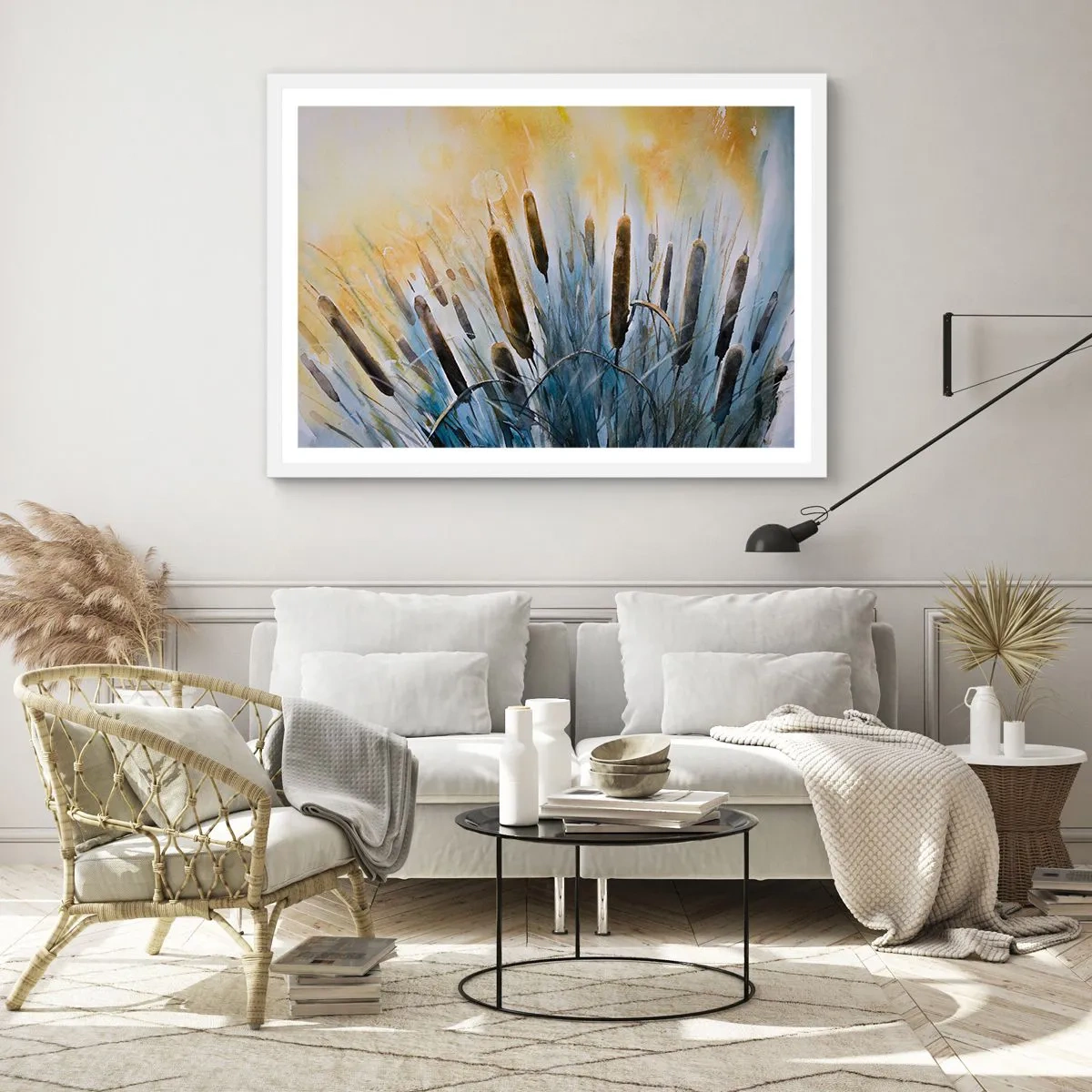 Poster in einem weißen Rahmen - Die Kälte des Wassers, die Hitze der Sonne - 70x50 cm