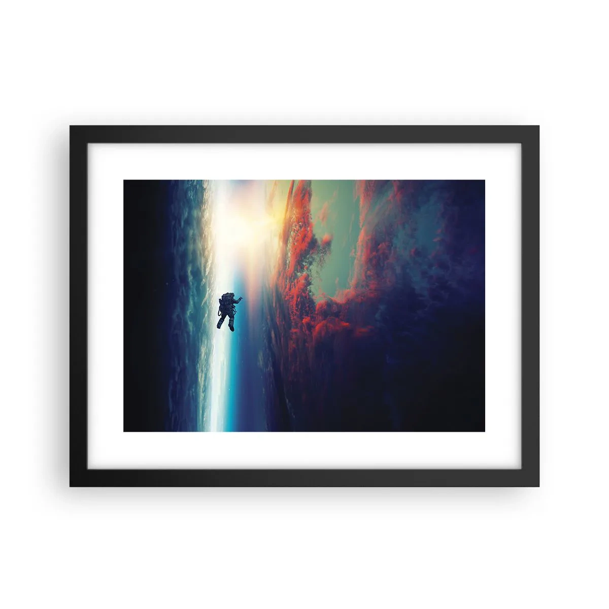 Poster in einem schwarzem Rahmen - Sich dem Universum stellen - 40x30 cm