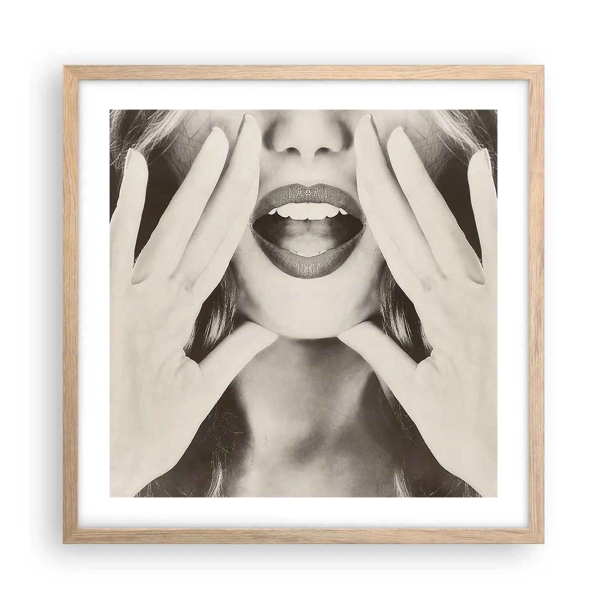 Poster in einem Rahmen aus heller Eiche - Ich komme schon! - 50x50 cm