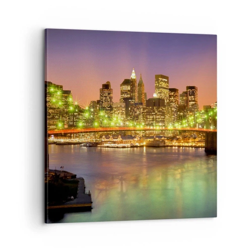 Bild auf Leinwand - Leinwandbild - Hier geht das Licht nie aus - 60x60 cm