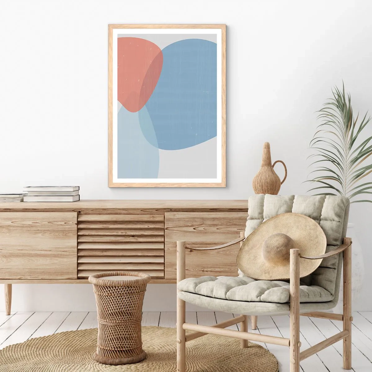Poster in einem Rahmen aus heller Eiche - Pastellbeziehungen - 61x91 cm