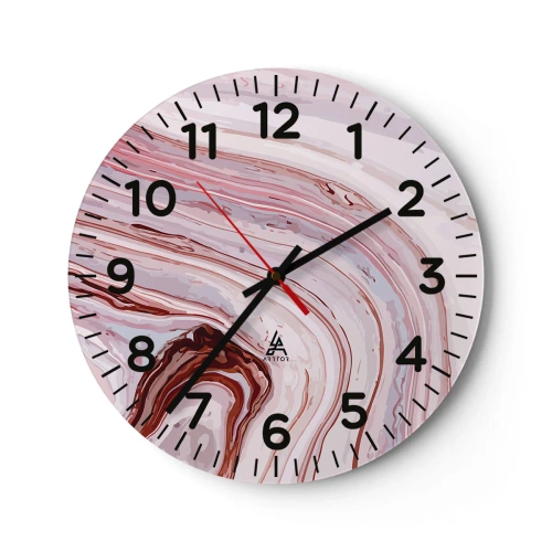 Wanduhr - Glasuhr - Geradeaus, dann rechts runter - 40x40 cm