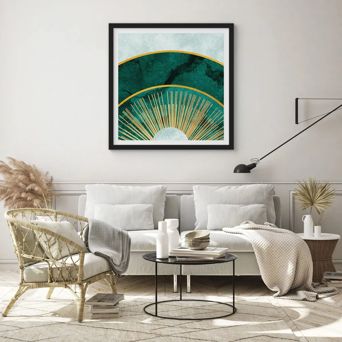 Poster in einem schwarzem Rahmen - Anderes Sonnensystem - 60x60 cm