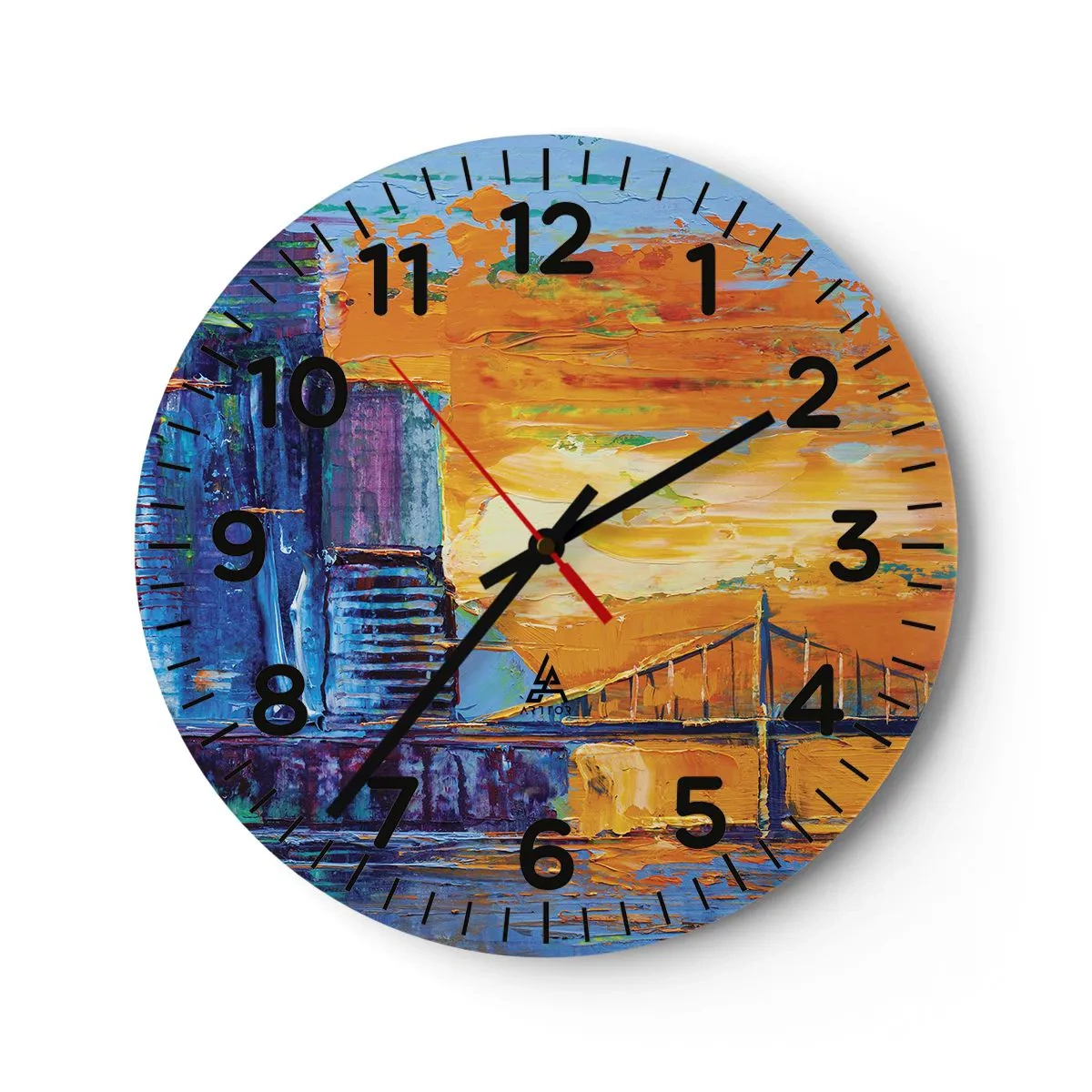 Wanduhr - Glasuhr - Kultur und Natur - 40x40 cm