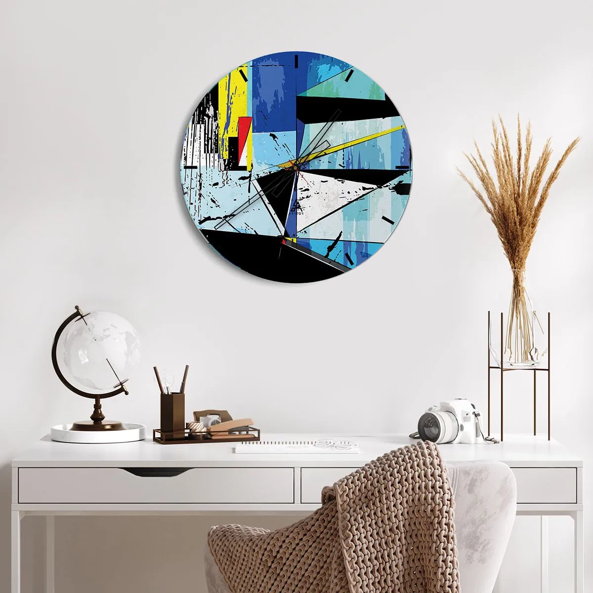 Wanduhr - Glasuhr - Betrachten Sie die Welt aus einem Blickwinkel ... - 30x30 cm