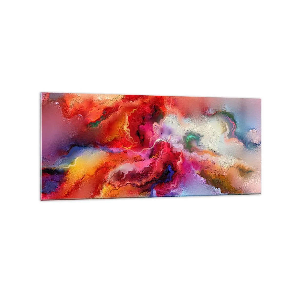 Glasbild - Bild auf glas - Bunte Abstraktion mit dynamischer Komposition - 120x50cm - Wie man Träume fängt - rauchen - Moderne Wanddekoration für Wohnzimmer und Schlafzimmer ARTTOR