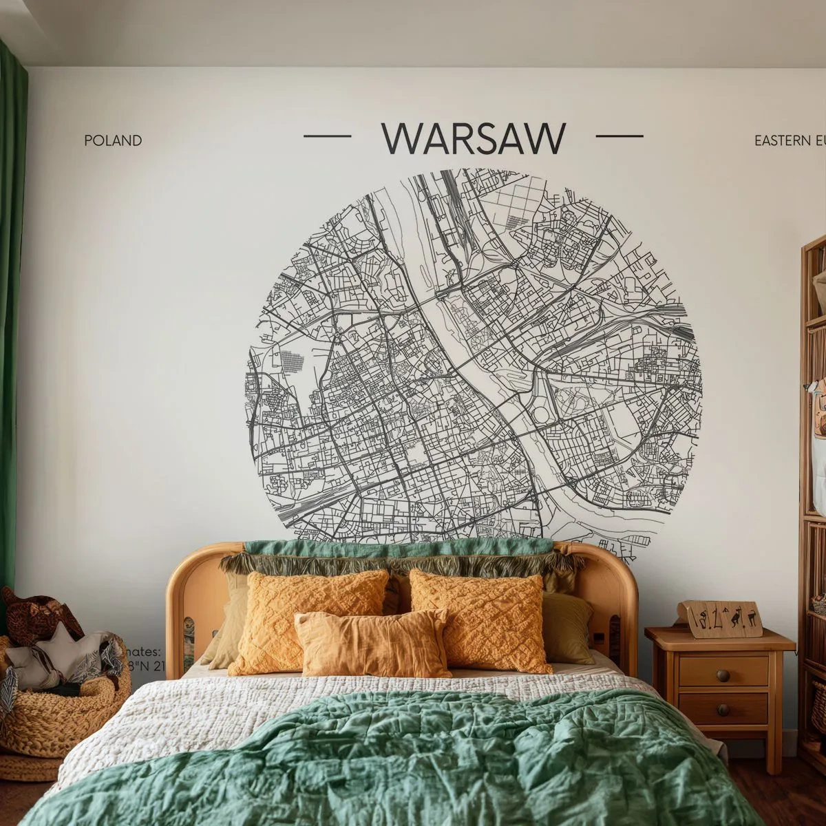 Fototapete Standard Eco - Anatomie von Warschau - Karte, Warschau, Polen - 400x280 cm