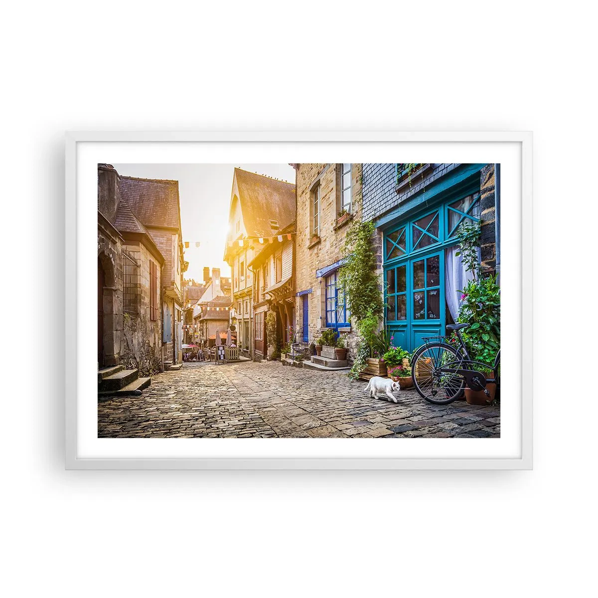 Poster in einem weißen Rahmen - Der weiße Geist der Stadt - 70x50 cm