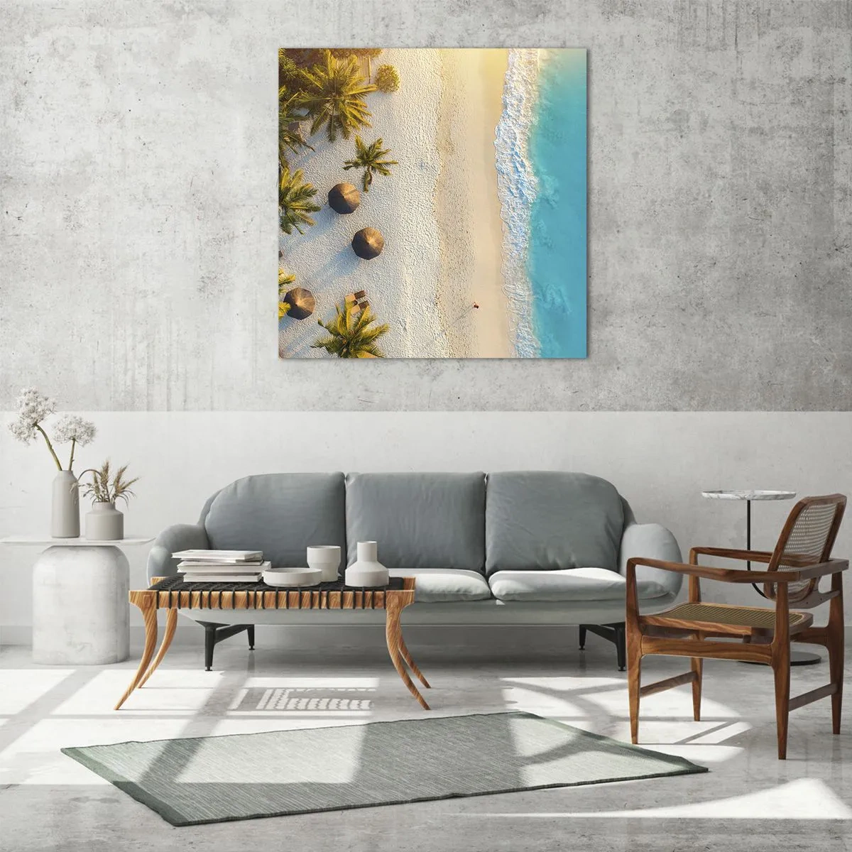 Glasbild - Bild auf glas - Willkommen im Paradies - 70x70 cm