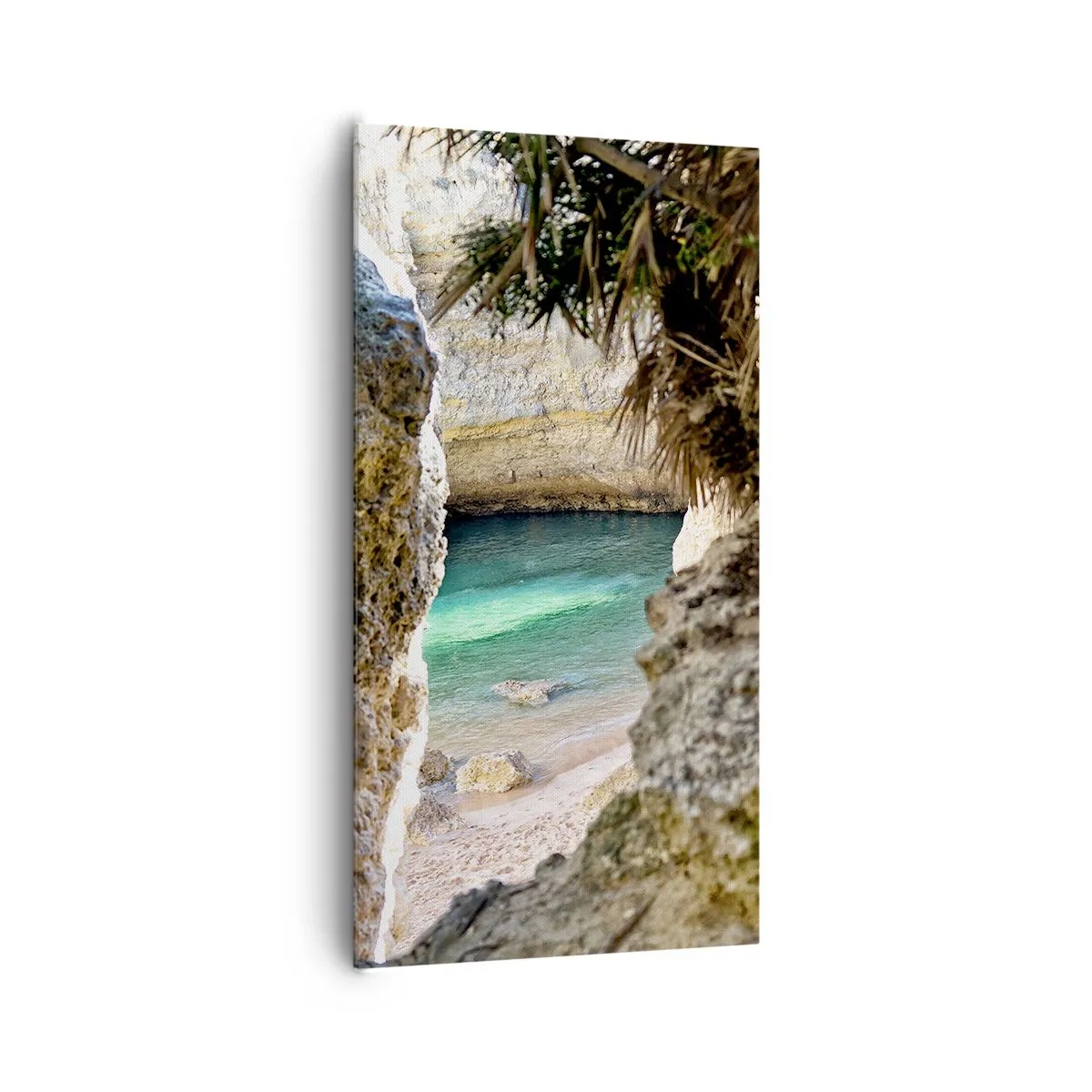 Bild auf Leinwand - Leinwandbild - Türkisfarbene Bucht - 65x120 cm