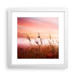 Poster in einem weißen Rahmen - Drachen, Löwenzahn, Wind - 30x30 cm