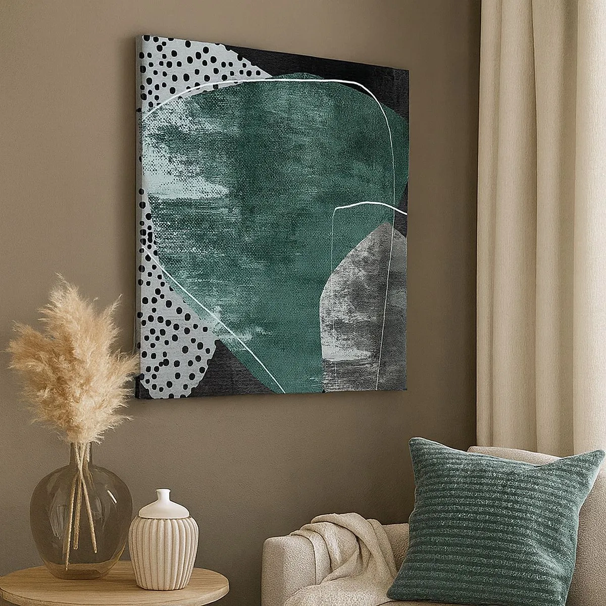 Bild auf Leinwand - Leinwandbild - Bunte Abstraktion mit Blattgold - 30x30 cm