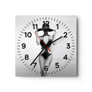 Wanduhr - Glasuhr - Mein Name ist: Eleganz - 40x40 cm