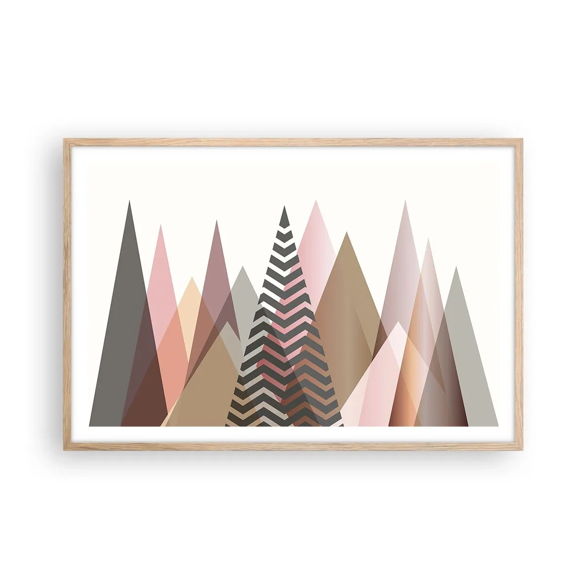 Poster in einem Rahmen aus heller Eiche - Pyramidale Aussicht - 91x61 cm