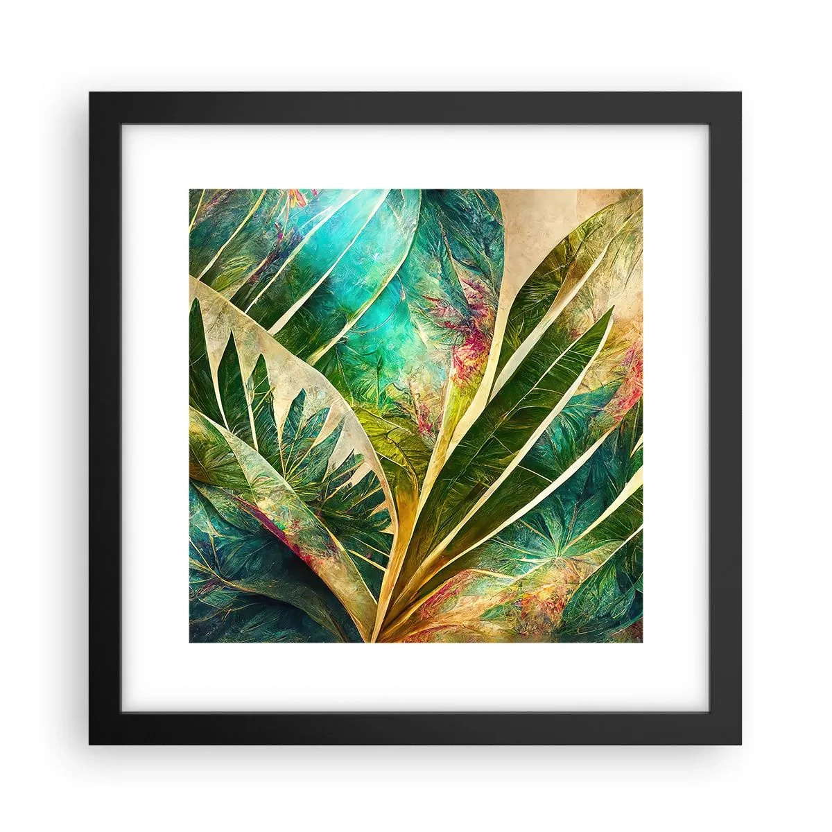Poster in einem schwarzem Rahmen - Farben der Tropen - 30x30 cm