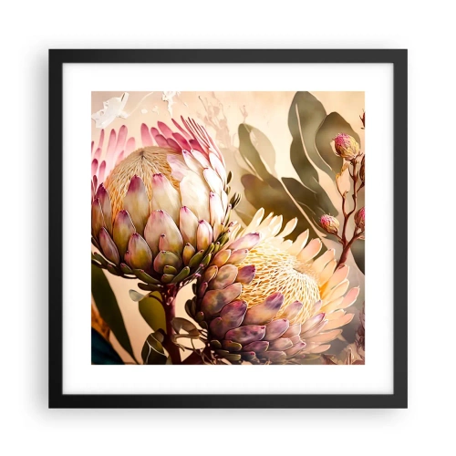 Poster in einem schwarzem Rahmen - Zärtlich umarmt - 40x40 cm