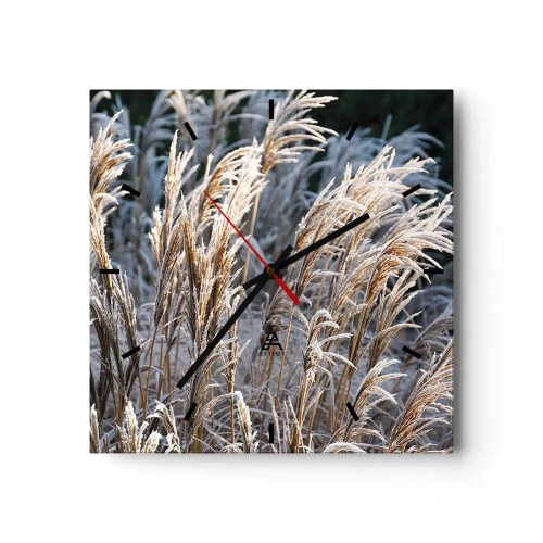 Wanduhr - Glasuhr - Gekleidet mit Frost - 40x40 cm