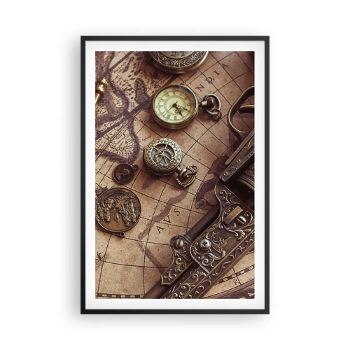 Poster in einem schwarzem Rahmen - Das Abenteuer ruft - 61x91 cm
