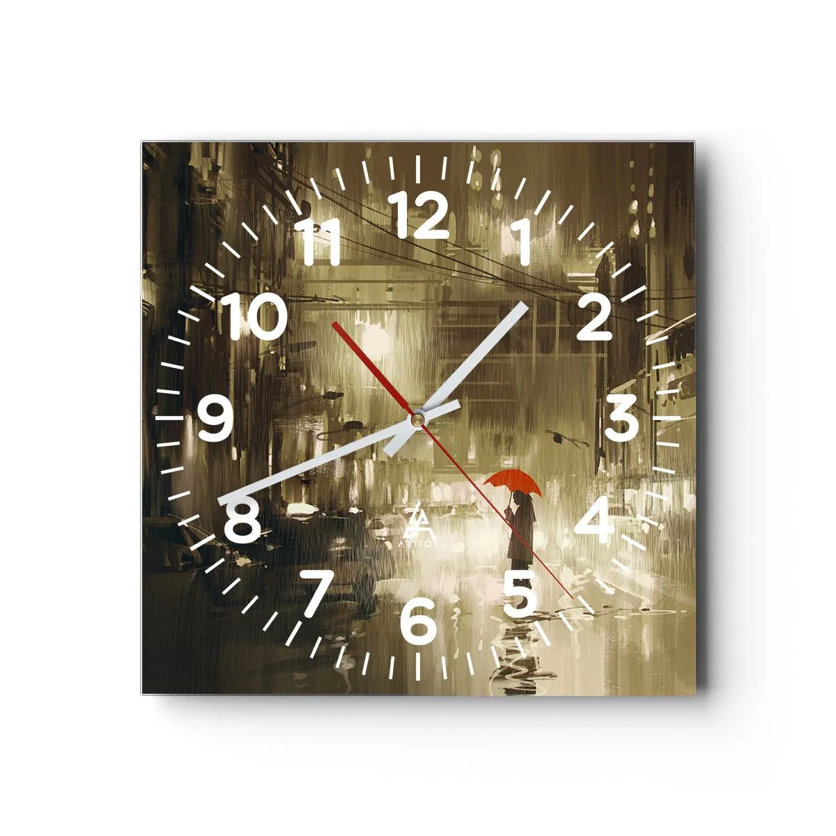 Wanduhr - Glasuhr - Allein aber nicht einsam - 30x30 cm