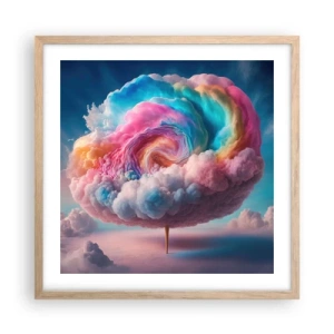 Poster in einem Rahmen aus heller Eiche - Traum von einem Vergnügungspark - 50x50 cm