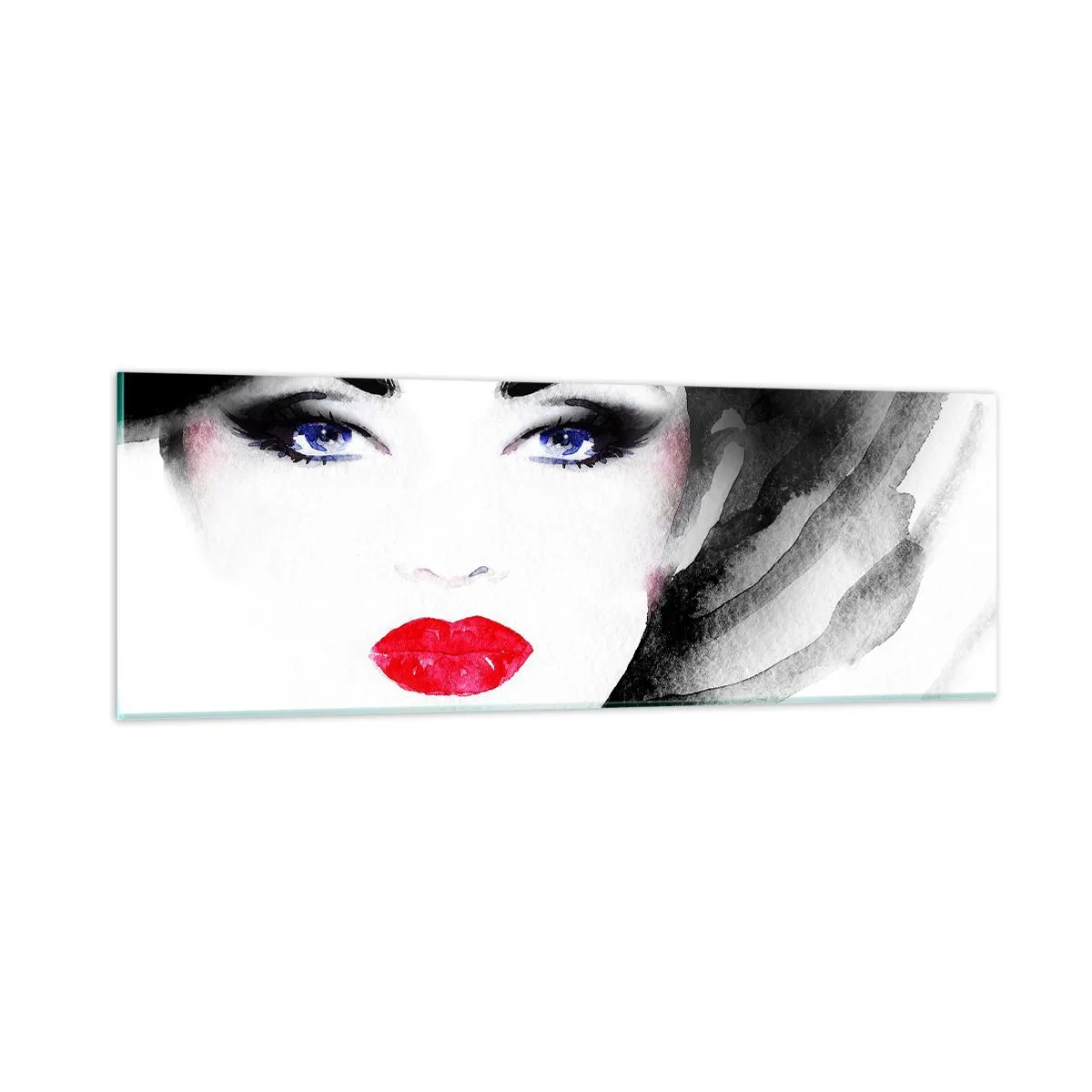 Glasbild - Bild auf glas - Er drückt zurück und ruft an - 90x30 cm