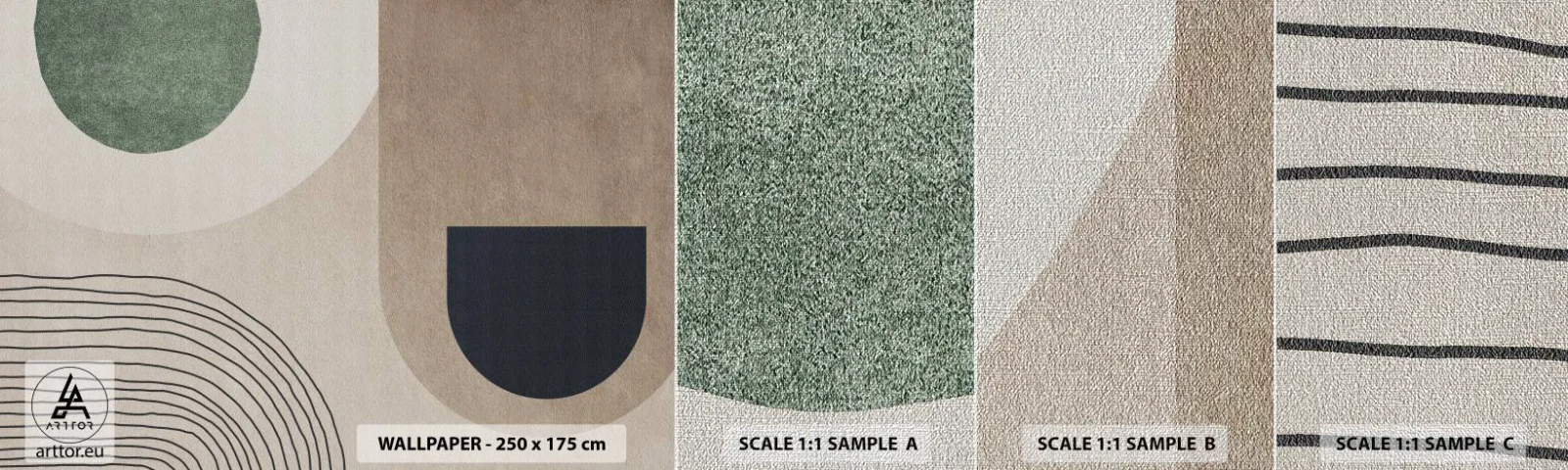 Fototapeten Muster Premium Canvas - Sanftheit des Ovals - Minimalismus, Stück, Abstraktion - 100x30 cm