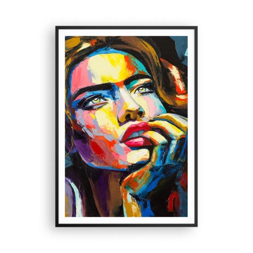 Poster in einem schwarzem Rahmen - Träume fliegen am Himmel wie Vögel - 70x100 cm