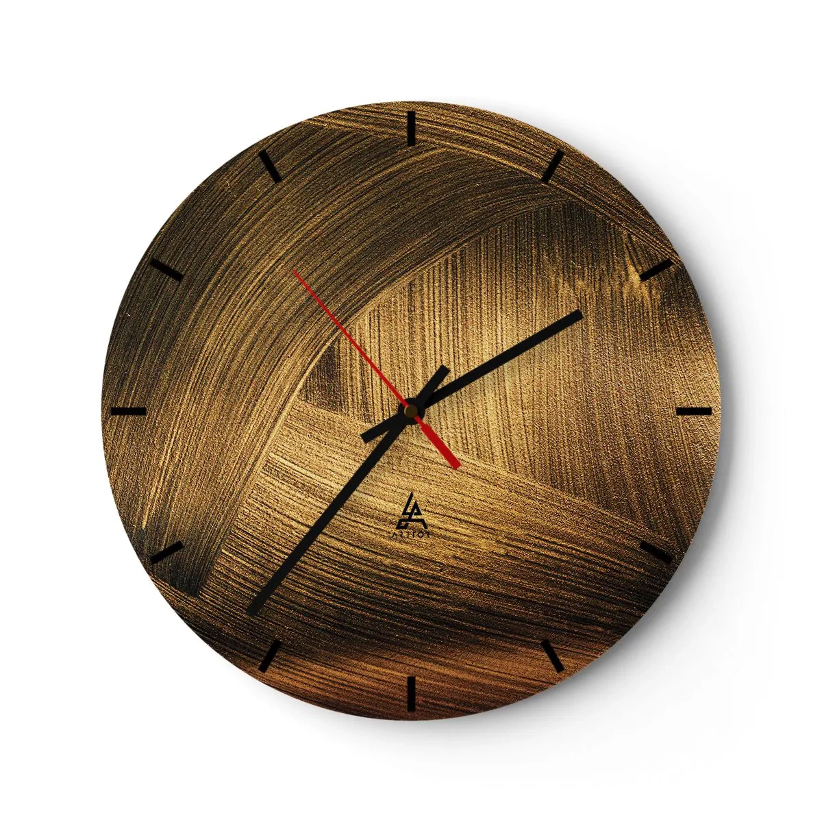 Wanduhr - Glasuhr - In einem goldenen Labyrinth - 40x40 cm